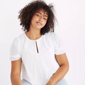 Madewell Embroidered Pintuck Top